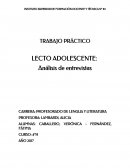 TRABAJO PRÁCTICO LECTO ADOLESCENTE: Análisis de entrevistas