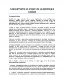 Acercamiento al origen de la psicología Gestalt