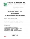 LEY DE TITULOS VALORES RESUMEN