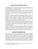 Resumen del manifiesto liminar