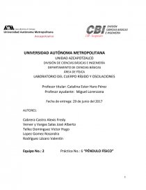 LABORATORIO DEL CUERPO RÍGIDO Y OSCILACIONES. Página 1