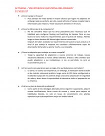 Actividad –“Job interview questions and answers”. Página 1
