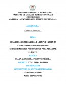DESARROLLO EMPRESARIAL Y LA IMPORTANCIA DE LAS ESTRATEGIAS DENTRO DE LOS EMPRENDIMIENTOS PRODUCTIVOS PARA ALCANZAR EL ÉXITO.