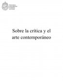 Sobre la critica y el arte contemporaneo