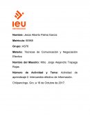 Número de Actividad y Tema: Actividad de aprendizaje 2. Intercambio efectivo de Información.