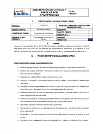 Call center perfíl supervisor. Página 1