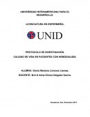 PROTOCOLO DE INVESTIGACIÓN. CALIDAD DE VIDA EN PACIENTES CON HEMODIALISIS