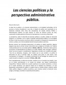 Las ciencias políticas y la perspectiva administrativa pública