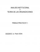 ANALISIS INSTITUCIONAL Y TEORIA DE LAS ORGANIZACIONES