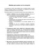 Medidas para acabar con la corrupción