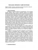 PSICOLOGÍA: DEFINICIÓN Y CAMPO DE ESTUDIO