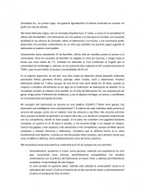 Estimados Srs., en primer lugar, me gustaría agradecerles el interés mostrado en conocer mi perfil con más de detalle.. Página 1