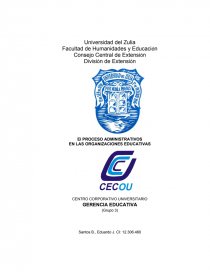 CUAL ES El PROCESO ADMINISTRATIVOS EN LAS ORGANIZACIONES EDUCATIVAS. Página 1