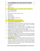 DATOS REQUERIDOS PARA LLENAR SOLICITUD DE EMPLEO