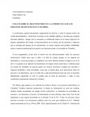 ENSAYO SOBRE EL DESCONOCIMIENTO SOBRE LA IMPORTANCIA DE LOS PROCESOS ARCHIVISTICOS EN COLOMBIA