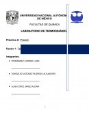FACULTAD DE QUÍMICA LABORATORIO DE TERMODINÁMICA