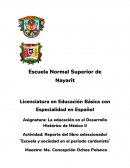 Reporte del libro ¨Escuela y sociedad en el periodo cardenista¨