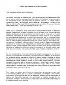 La falta de valores en la Universidad