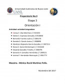 Preparatoria No.9 Etapa 3 Orientación I Actividad: actividad integradora