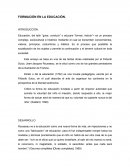 FORMACIÓN EN LA EDUCACIÓN