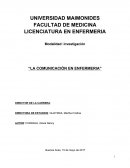 LA COMUNICACIÓN EN ENFERMERIA