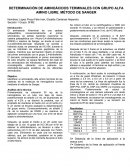DETERMINACIÓN DE AMINOÁCIDOS TERMINALES CON GRUPO ALFA AMINO LIBRE. MÉTODO DE SANGER