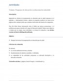 Programa de educación en alimentación saludable resumen