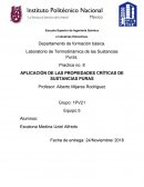 APLICACIÓN DE LAS PROPIEDADES CRÍTICAS DE SUSTANCIAS PURAS