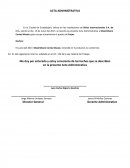 Acta administrativa: Productos no conformes