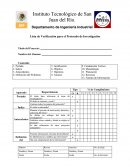 Lista de Verificación para el Protocolo de Investigación