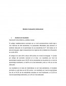Modulo: Evaluación Institucional. Análisis de resultados