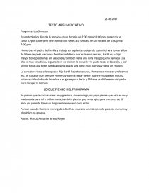 TEXTO ARGUMENTATIVO Programa: Los Simpson. Página 1