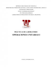 PRÁCTICAS DE LABORATORIO OPERACIONES UNITARIAS I. Página 1