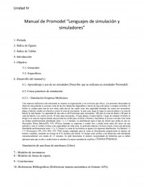 Manual de Promodel “Lenguajes de simulación y simuladores”. Página 1