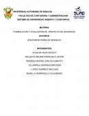 FORMULACION Y EVALUACION DE PROYECTO DE INVERSION