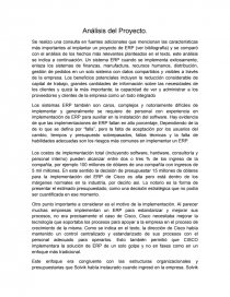A que se debe el Análisis del Proyecto.. Página 1