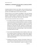 RESUMEN DE LA CONFERENCIA DICTADA POR EL ALCADE DEL DISTRITO DE PANAMÁ