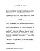 CAMBIO ORGANIZACIONAL El ritmo de vida, las nuevas normas, las tecnologías y la sociedad presentan un cambio rápido