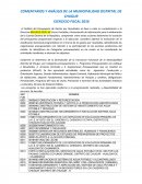 COMENTARIOS Y ANÁLISIS DE LA MUNICIPALIDAD DISTRITAL DE CHUGUR