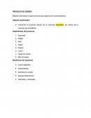 PROCESO DE DISEÑO Bebida nutrimental a base de verduras orgánica sin conservadores