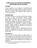 COMPILADOR, SOFTWARE DE SISTEMAS Y SOFTWARE DE APLICACIÓN