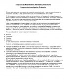 Programa de Mejoramiento del Grado Universitario Proyecto de Investigación Evaluativa