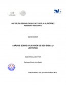 ANÁLISIS SOBRE APLICACIÓN DE SEIS SIGMA (4 LECTURAS)