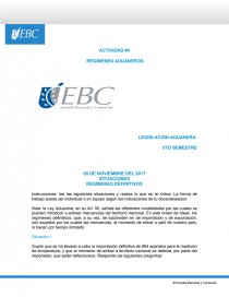 REGIMENES ADUANEROS ACTIVIDAD. Página 1