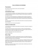 Cursos y dinámica de actividades