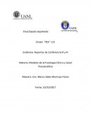 Materia: Modelos de la Psicología Clínica y Salud Psicoanalítica