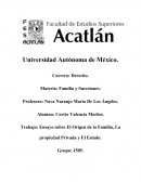 Ensayo sobre El Origen de la Familia, La propiedad Privada y El Estado.