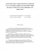 LICITACIÓN PARA LA PREVENCIÓN DE ACCIDENTES EN LA ACTIVIDAD LABORAL DE LOS INSTRUCTORES DE GOLF Y TENIS EN EL CLUB CAMPESTRE “LOS ARRAYANES”