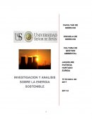 INVESTIGACION Y ANALISIS SOBRE LA ENERGIA SOSTENIBLE