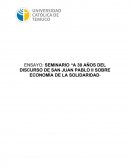 A 30 años del discurso de San Juan Pablo II Sobre economía de la solidaridad